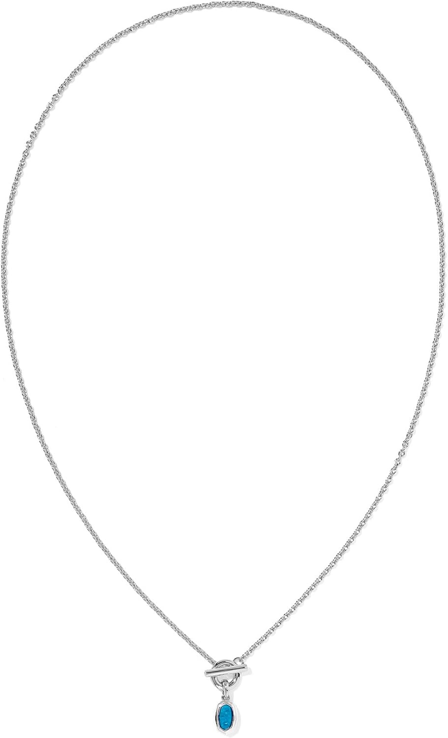 image:imageKendra Scott Mini Elisa Toggle Short Pendant Necklace Fashion Jewelry for WomenRHODIUM VARIEGATED INDIGO MAGNESITE