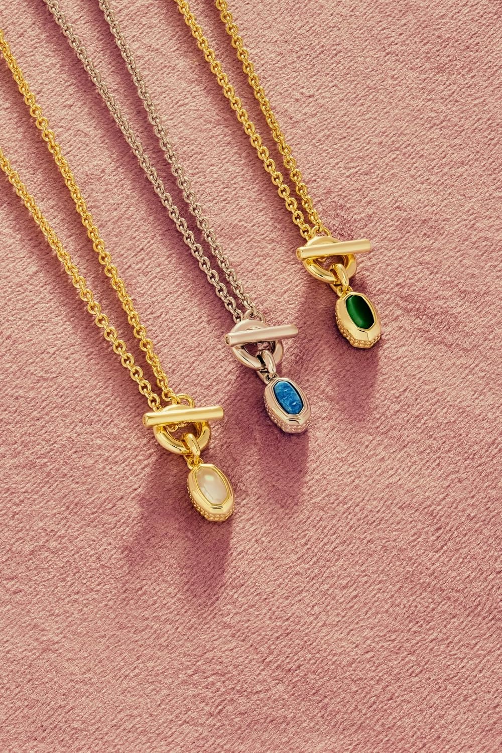 image:imageKendra Scott Mini Elisa Toggle Short Pendant Necklace Fashion Jewelry for WomenRHODIUM VARIEGATED INDIGO MAGNESITE