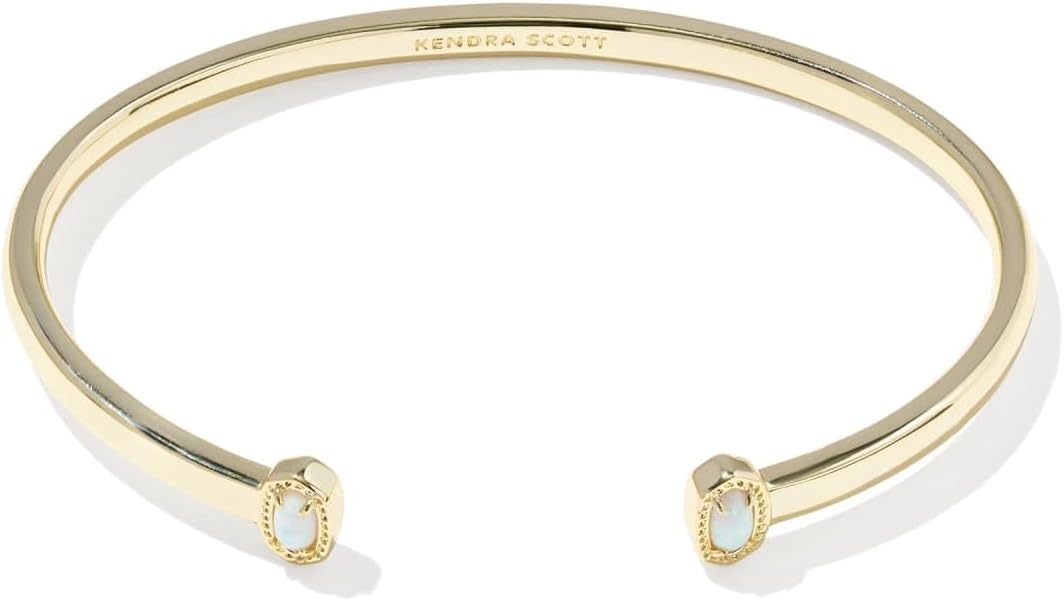 image:imageKendra Scott Mini Elton Cuff Bracelet Fashion Jewelry for WomenGold Bright White Opal