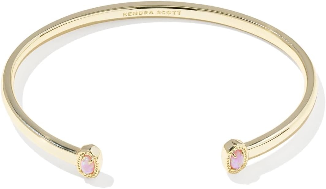 image:imageKendra Scott Mini Elton Cuff Bracelet Fashion Jewelry for WomenGold Light Pink Lab Opal