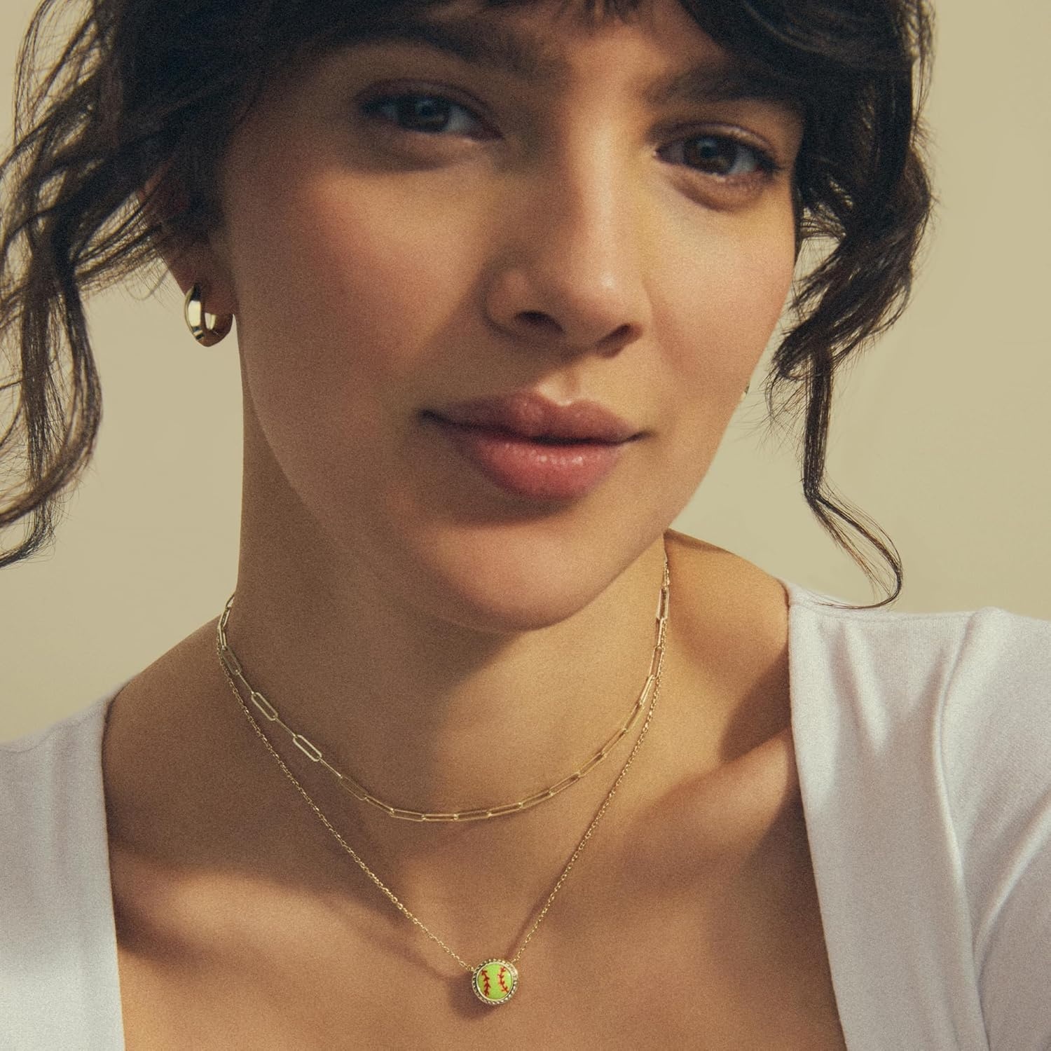 image:imageKendra Scott Softball Pendant Necklace Chartreuse Magnesite for WomenGOLDPLATED