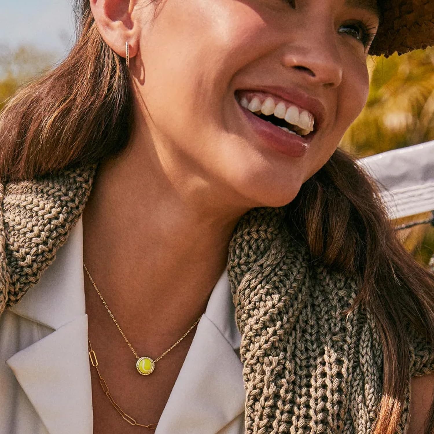 image:imageKendra Scott Tennis Short Pendant Necklace Fashion Jewelry for WomenGOLD CHARTREUSE MAGNESITE