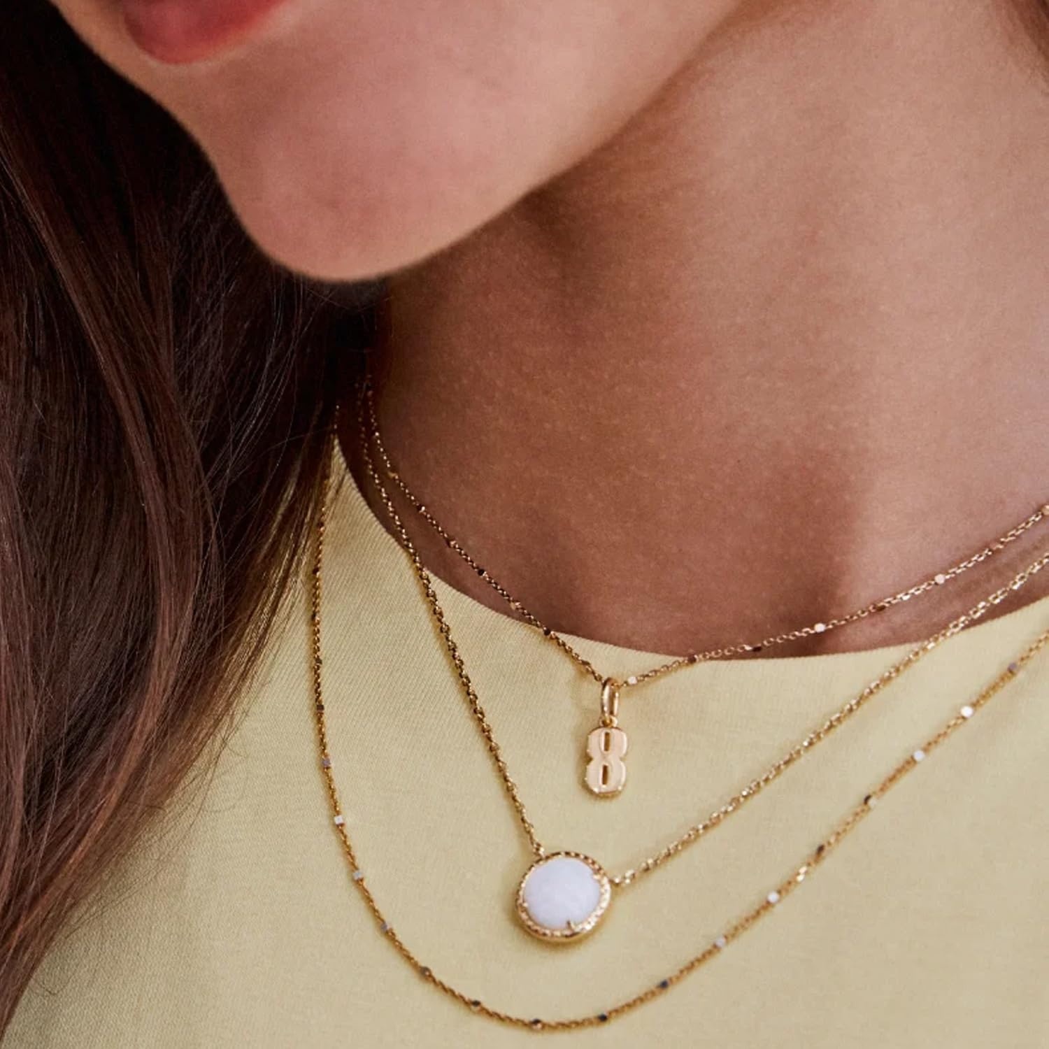 image:imageKendra Scott Volleyball Pendant Necklace Fashion Jewelry for WomenGOLD WHITE MOTHER OF PEARL