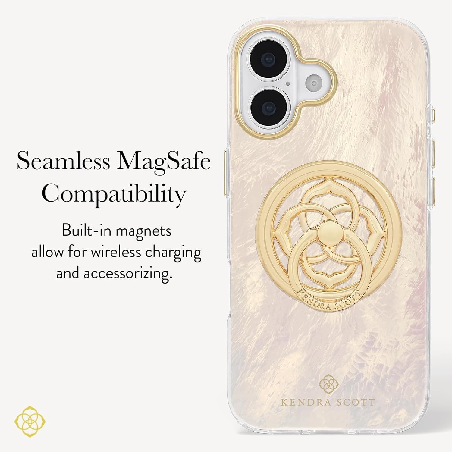 image:imageKendra Scott iPhone 17 Case Compatible with MagSafe Designer Phone Case Cream Pearl