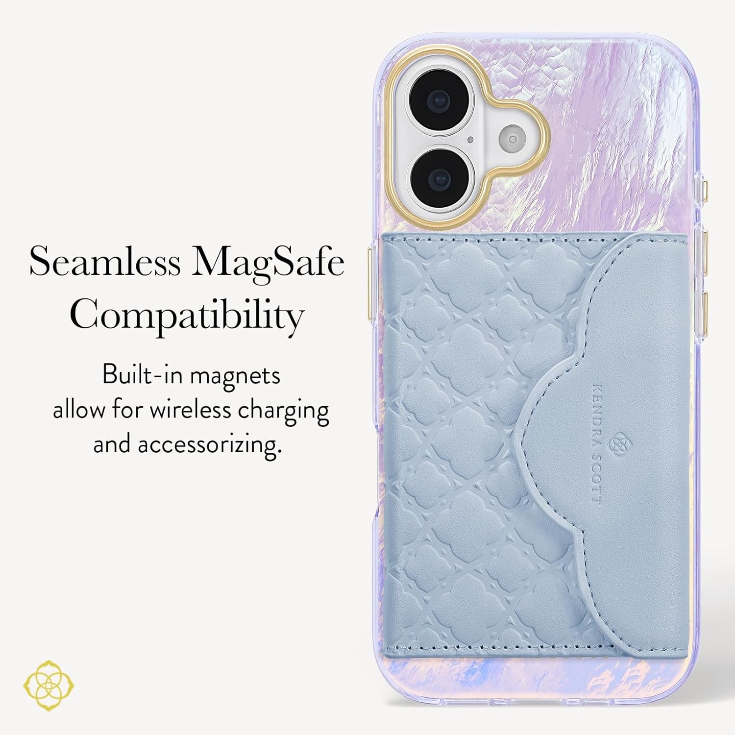 image:imageKendra Scott iPhone 17e16e151413 Case Compatible with MagSafe Designer Phone Case Raspberry PearlBlue Pearl