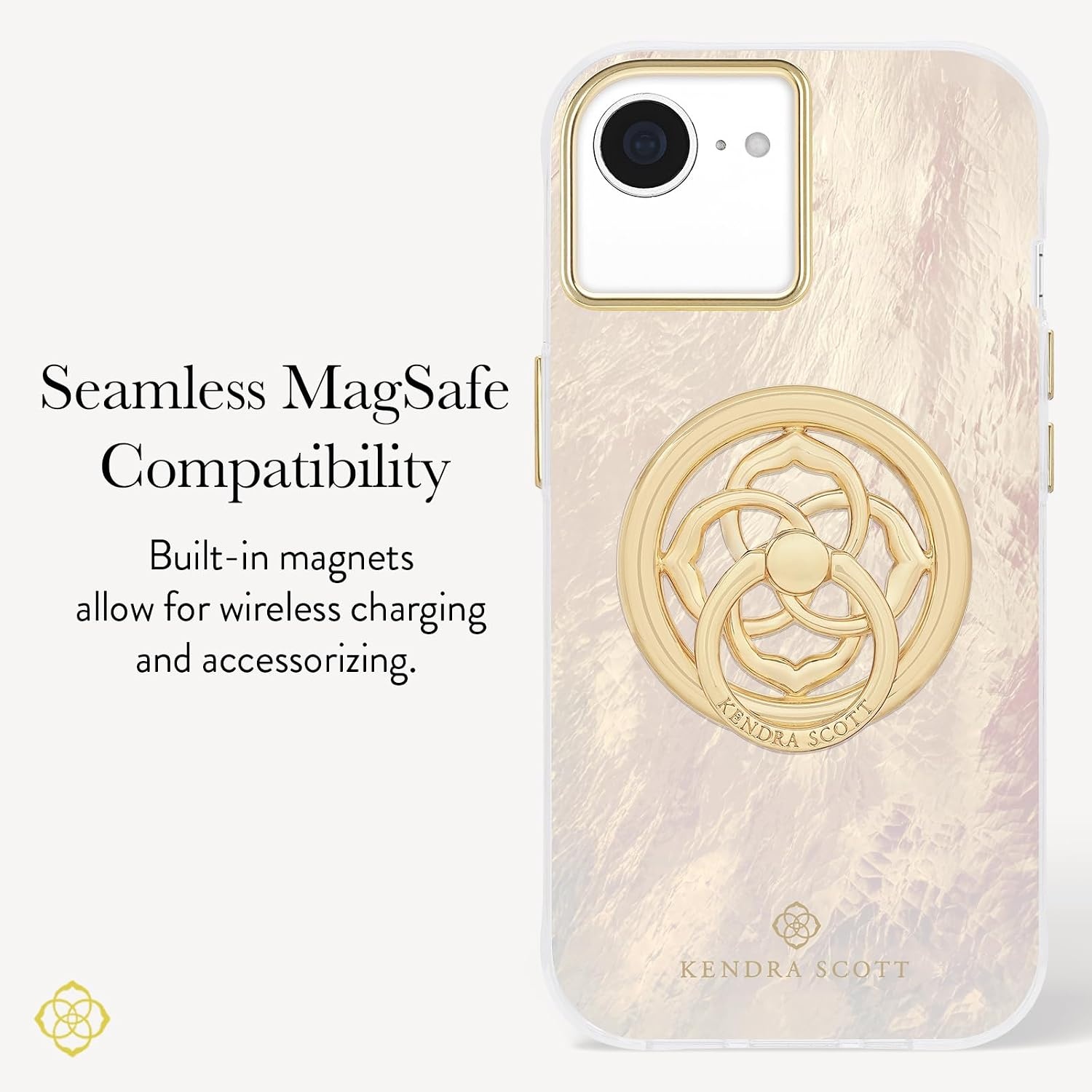 image:imageKendra Scott iPhone 17e16e151413 Case Compatible with MagSafe Designer Phone Case Raspberry PearlCream Pearl