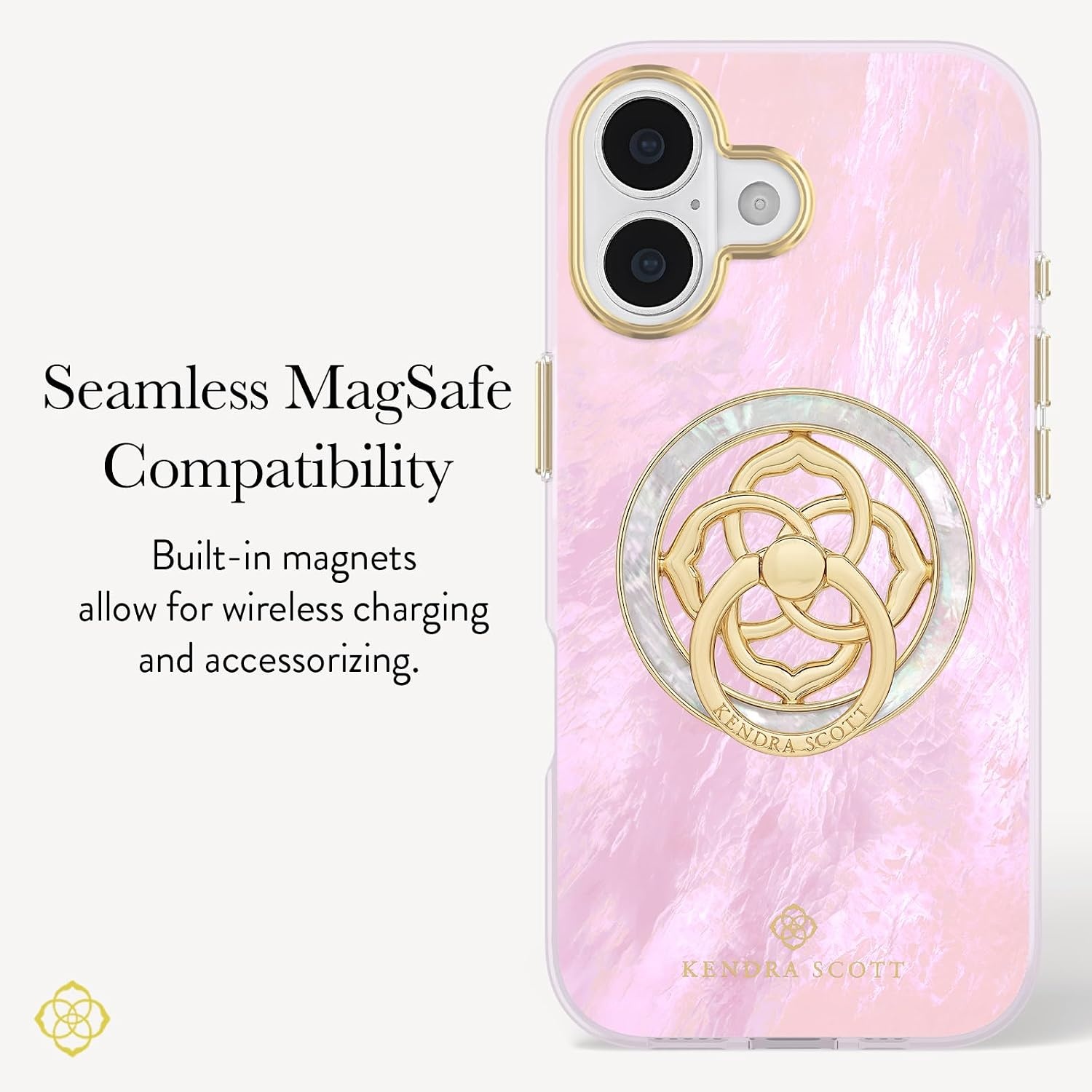 image:imageKendra Scott iPhone 17e16e151413 Case Compatible with MagSafe Designer Phone Case Raspberry PearlPink Pearl