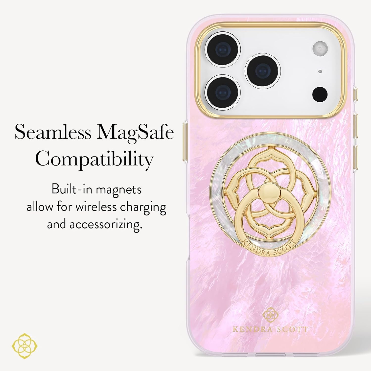 image:imageKendra Scott iPhone 17e16e151413 Case Compatible with MagSafe Designer Phone Case Raspberry PearlPink Pearl