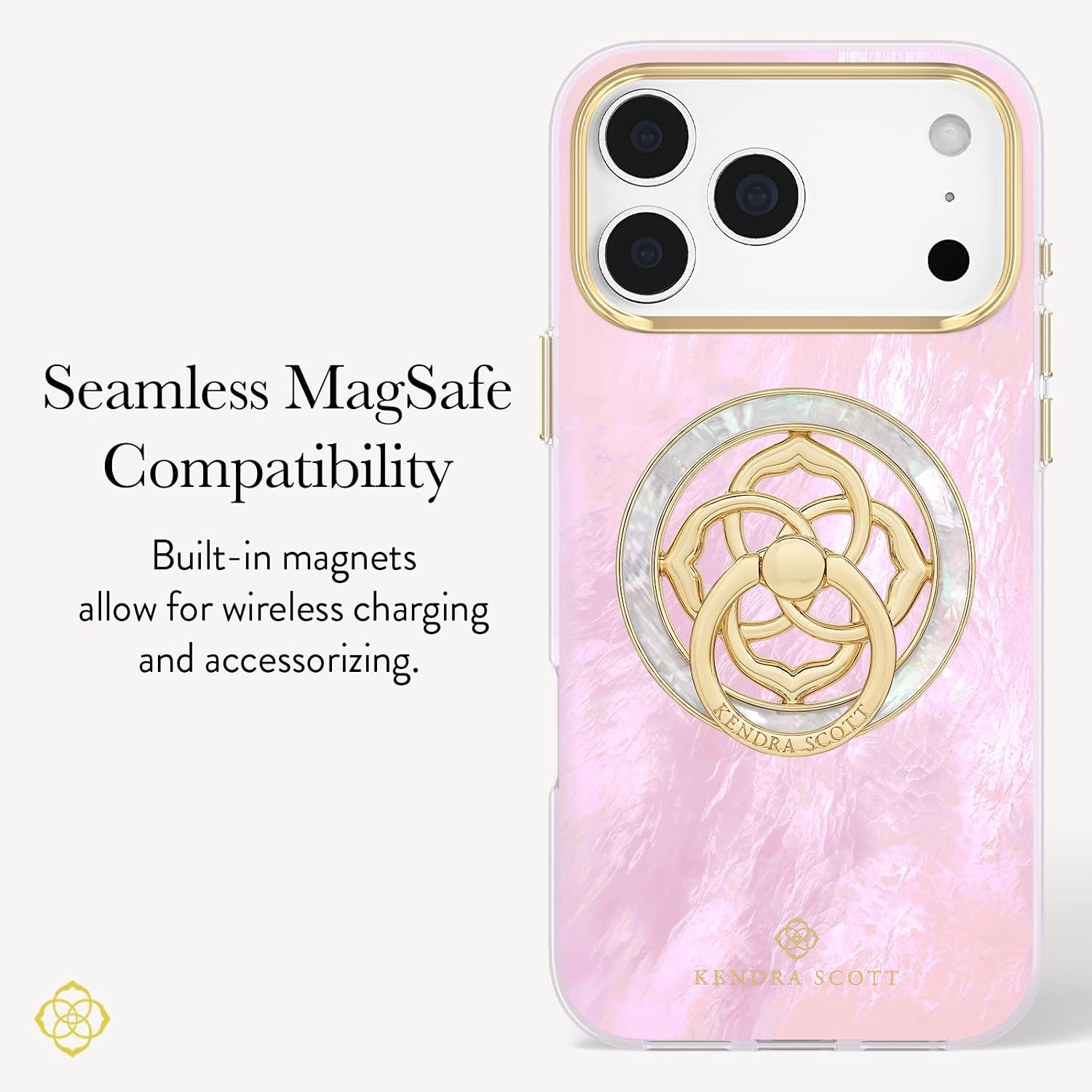 image:imageKendra Scott iPhone 17e16e151413 Case Compatible with MagSafe Designer Phone Case Raspberry PearlPink Pearl
