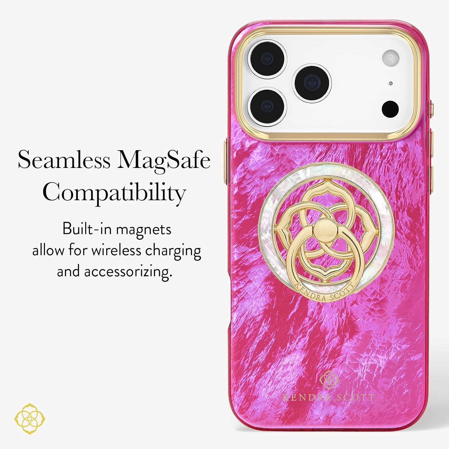 image:imageKendra Scott iPhone 17e16e151413 Case Compatible with MagSafe Designer Phone Case Raspberry PearlRaspberry Pearl