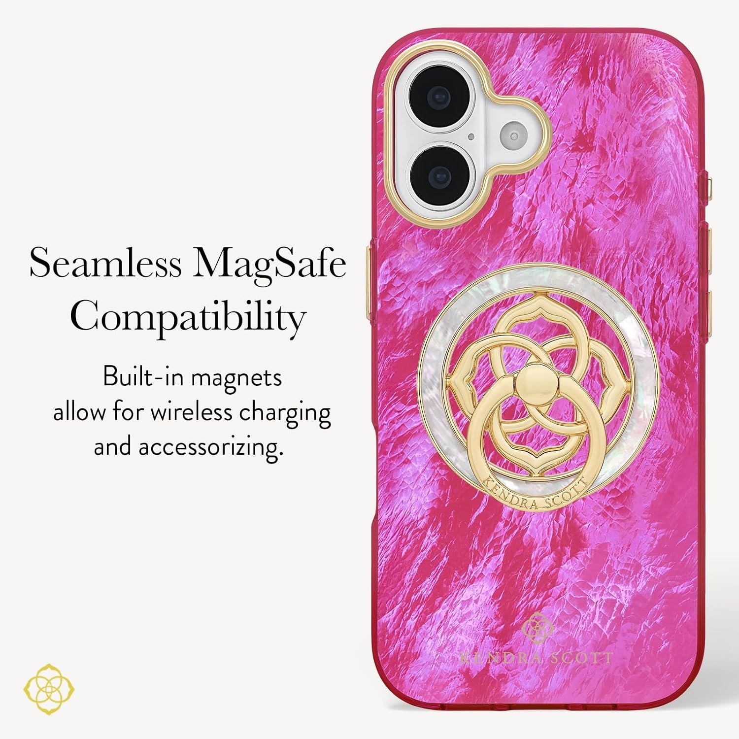 image:imageKendra Scott iPhone 17e16e151413 Case Compatible with MagSafe Designer Phone Case Raspberry PearlRaspberry Pearl