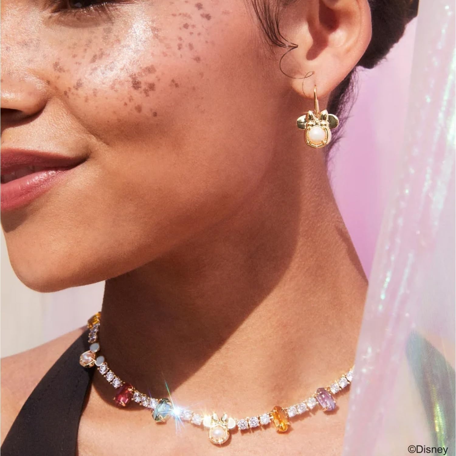 image:imageKendra Scott x Disney Minnie Mouse Drop Earrings Fashion Jewelry for WomenGOLD WHITE PEARL