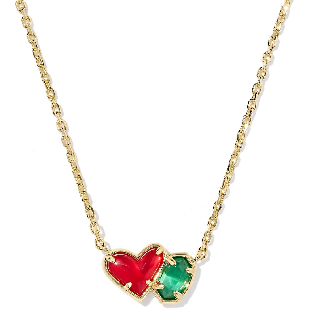 image:imageKendra Scott Ari Heart Emilie Pendant Necklace Fashion Jewelry for WomenGOLD  RED ILLUSION AND EMERALD CATS EYE