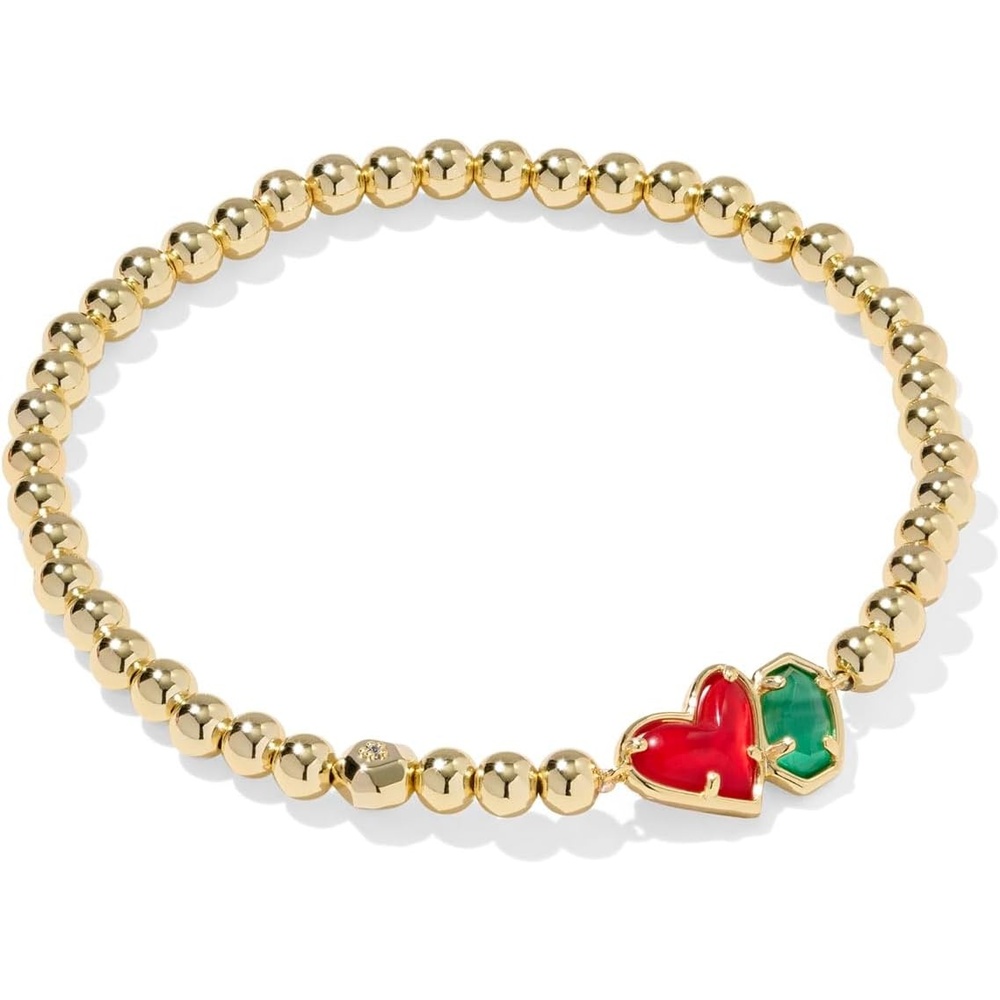 image:imageKendra Scott Ari Heart Emilie Stretch Bracelet Fashion Jewelry for WomenRED ILLUSION AND EMERALD CATS EYE