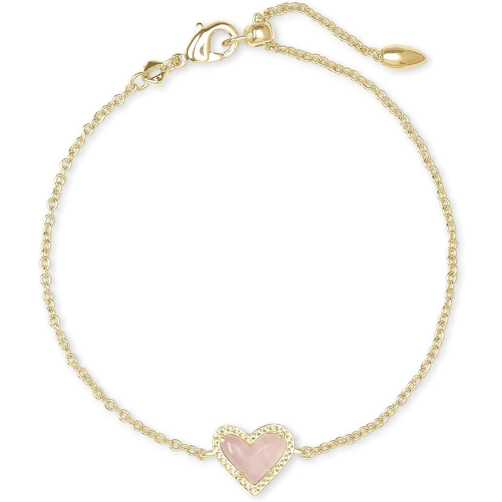 image:imageKendra Scott Ari Heart Link Chain Bracelet for Women Fashion JewelryGOLD  ROSE QUARTZ