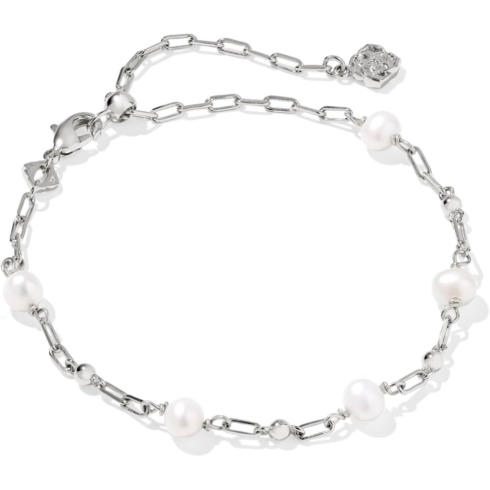 image:imageKendra Scott Ashton Delicate Chain Bracelet RhodiumPlated Brass Fashion Jewelry for Women Freshwater Cultured Pearl