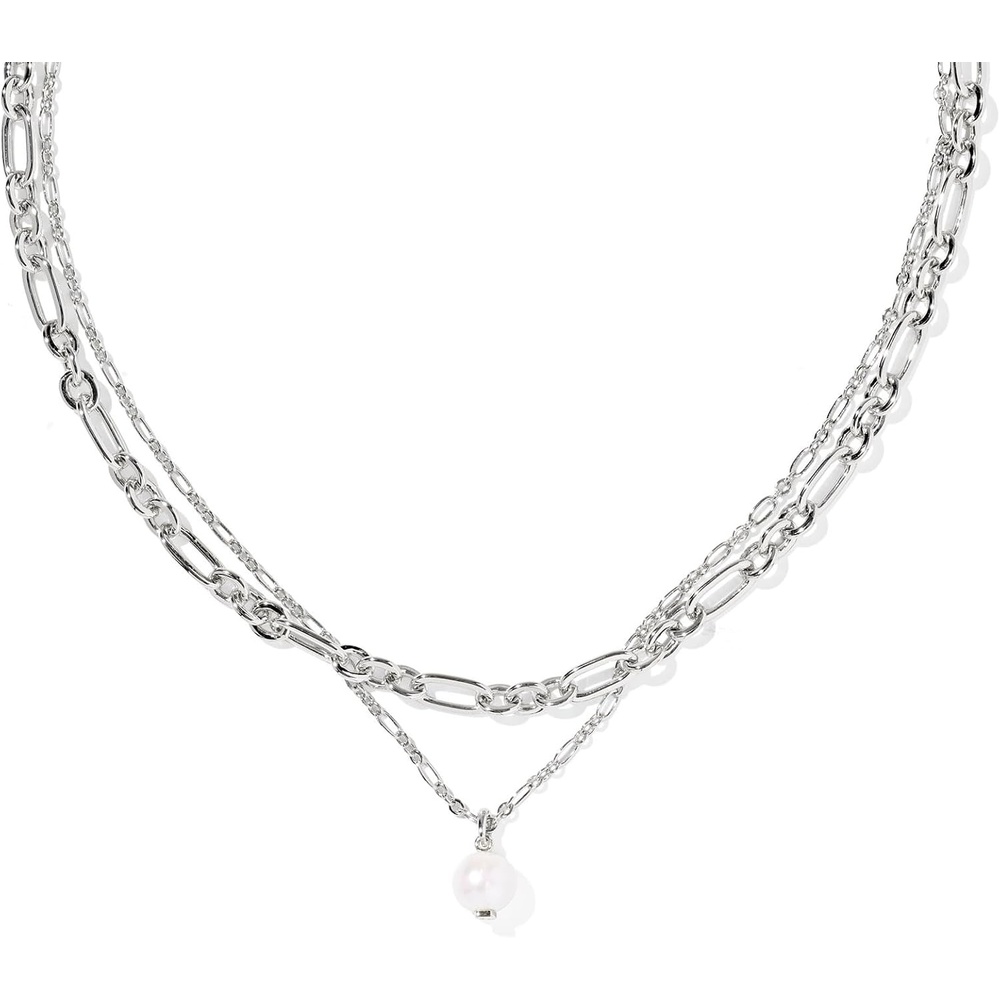 image:imageKendra Scott Ashton Multi Strand Necklace RhodiumPlated Brass Fashion Jewelry for Women Freshwater Cultured Pearl