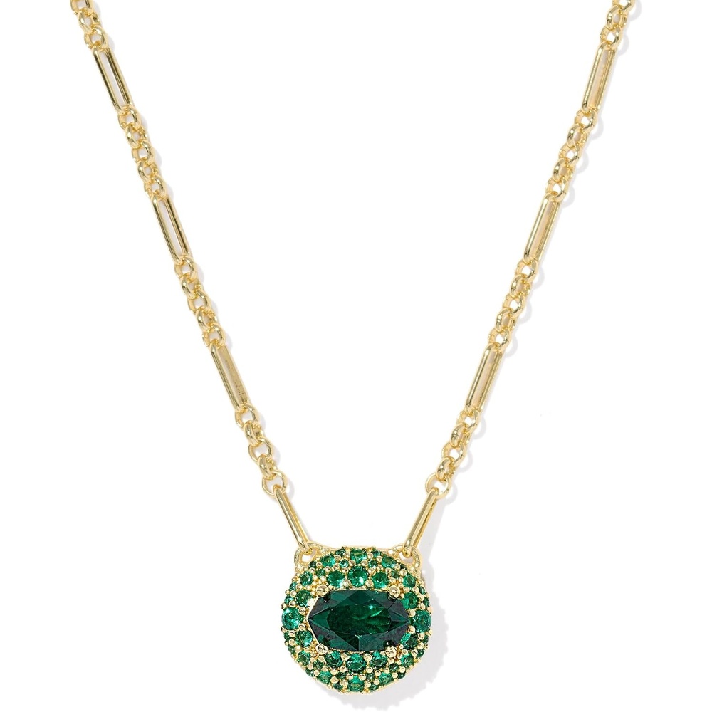 image:imageKendra Scott Bella Short Pendant Necklace Fashion Jewelry for WomenGOLD DARK GREEN CRYSTAL
