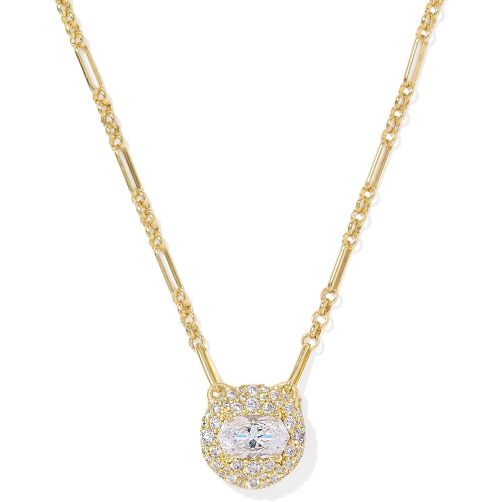 image:imageKendra Scott Bella Short Pendant Necklace Fashion Jewelry for WomenGOLD WHITE CZ