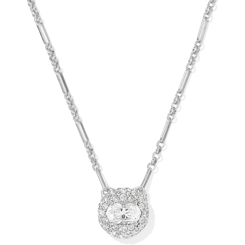 image:imageKendra Scott Bella Short Pendant Necklace Fashion Jewelry for WomenRHODIUM WHITE CZ