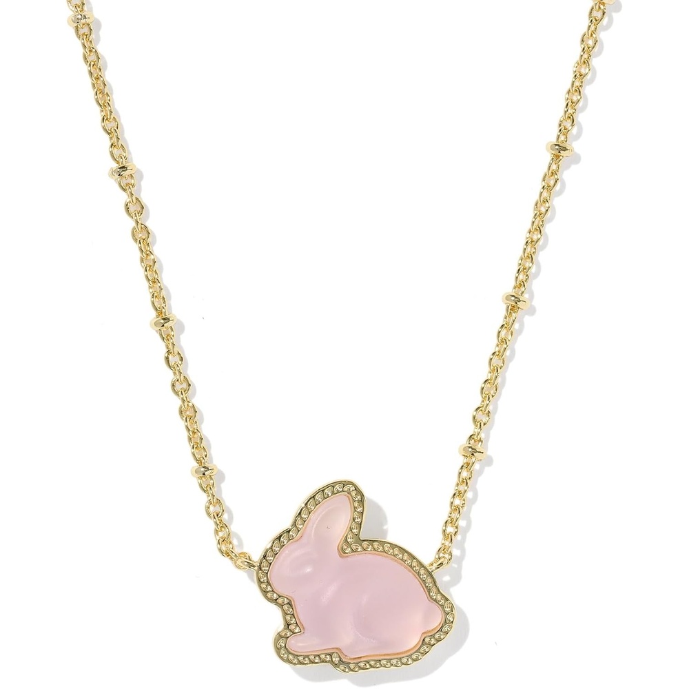 image:imageKendra Scott Bunny Short Pendant Necklace Fashion Jewelry for WomenGOLDMATTE BLUSH PINK DICHROIC GLASS