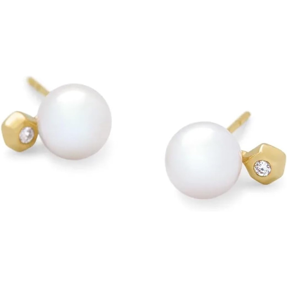 image:imageKendra Scott Cathleen Large Stud Earring 14k Yellow Gold Pearl