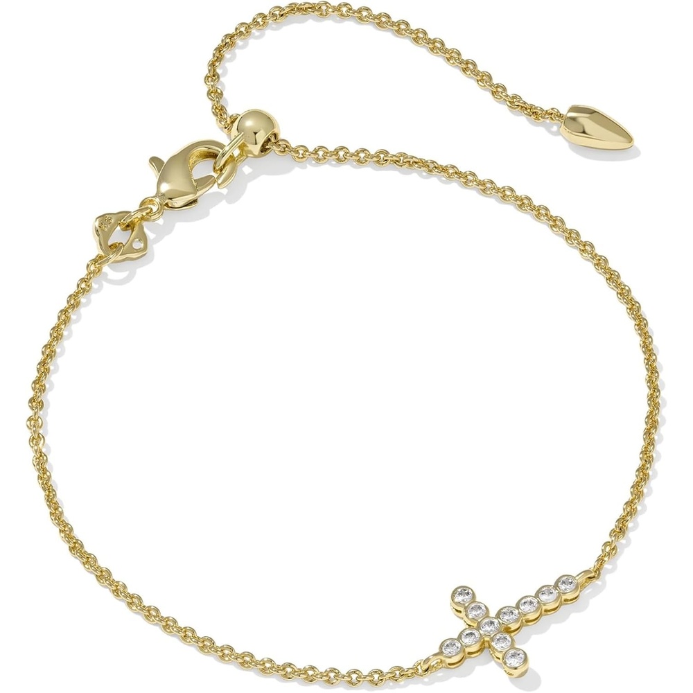image:imageKendra Scott Cross Crystal Delicate Chain Bracelet in White Cubic Zirconia Fashion Jewelry for WomenGOLDWHITE CUBIC ZIRCONIA
