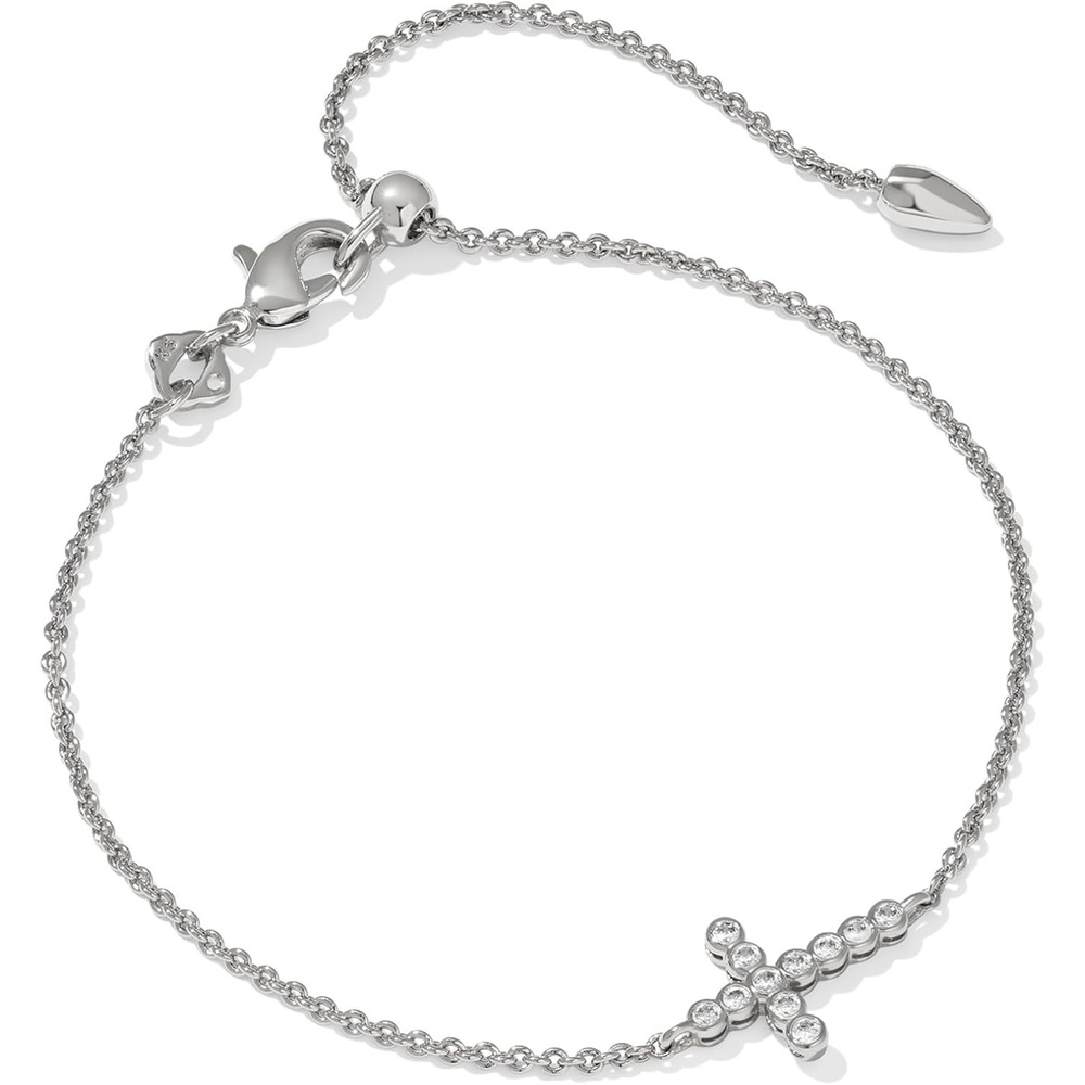 image:imageKendra Scott Cross Crystal Delicate Chain Bracelet in White Cubic Zirconia Fashion Jewelry for WomenRHODIUMWHITE CUBIC ZIRCONIA