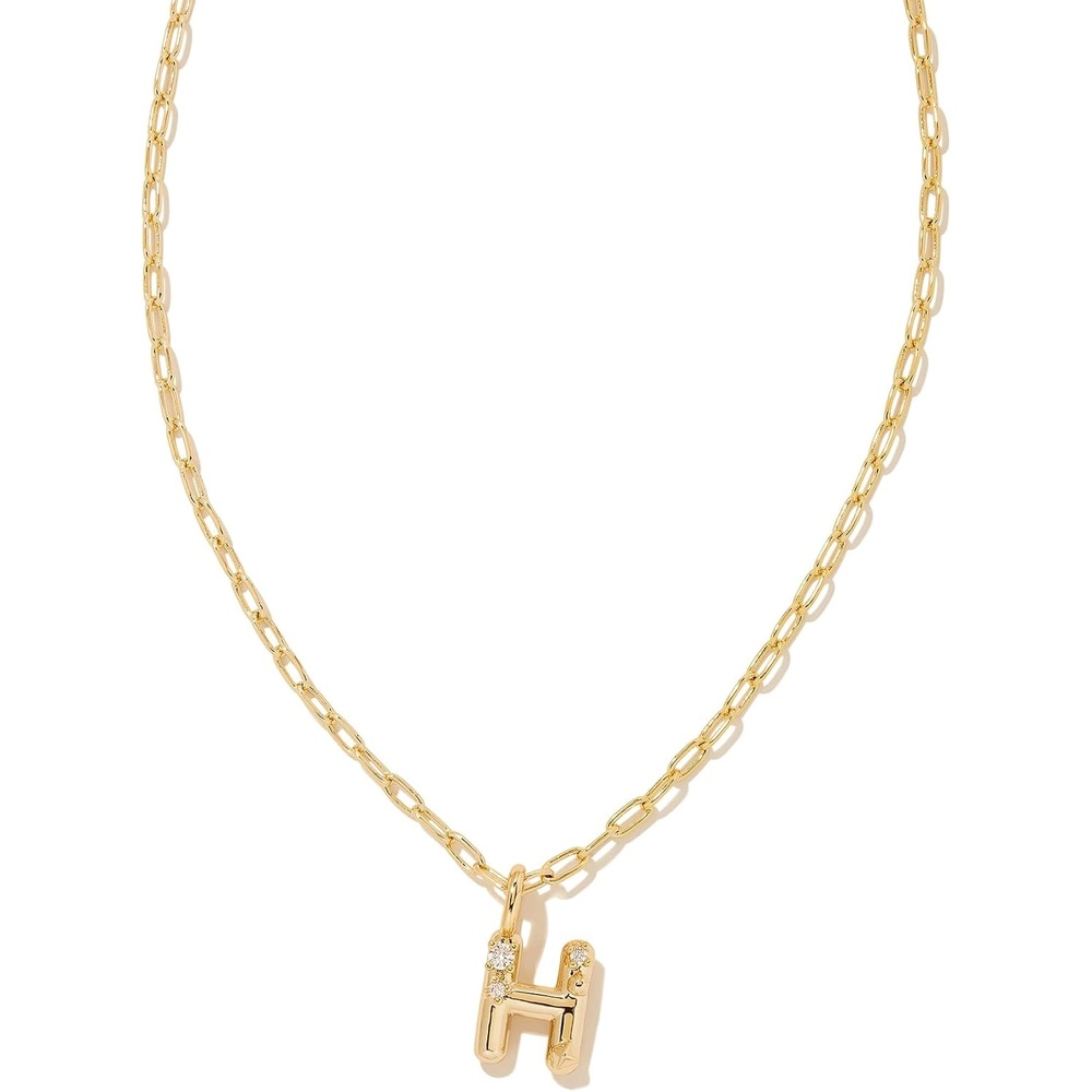 image:imageKendra Scott Crystal Letter Short Pendant Necklace Fashion Jewelry for WomenLetter H GOLDPLATED