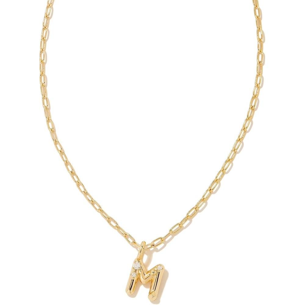 image:imageKendra Scott Crystal Letter Short Pendant Necklace Fashion Jewelry for WomenLetter M GOLDPLATED