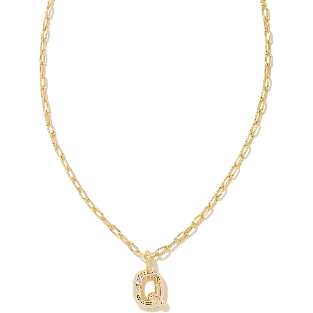 image:imageKendra Scott Crystal Letter Short Pendant Necklace Fashion Jewelry for WomenLetter Q GOLDPLATED