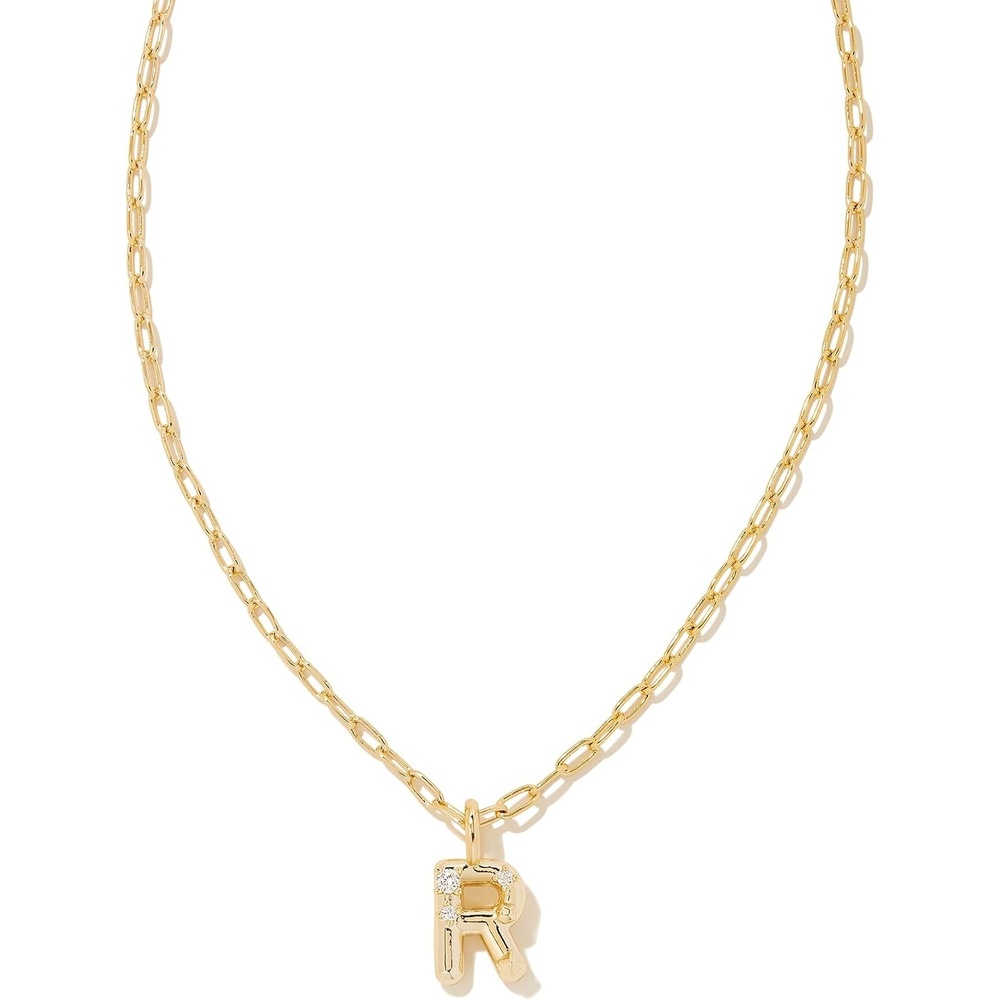 image:imageKendra Scott Crystal Letter Short Pendant Necklace Fashion Jewelry for WomenLetter R GOLDPLATED
