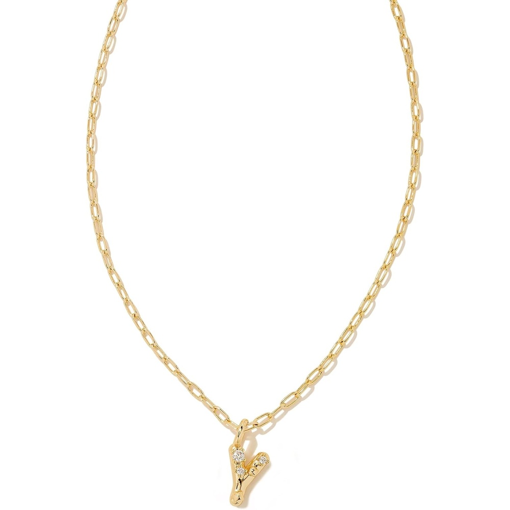 image:imageKendra Scott Crystal Letter Short Pendant Necklace Fashion Jewelry for WomenLetter Y GOLDPLATED