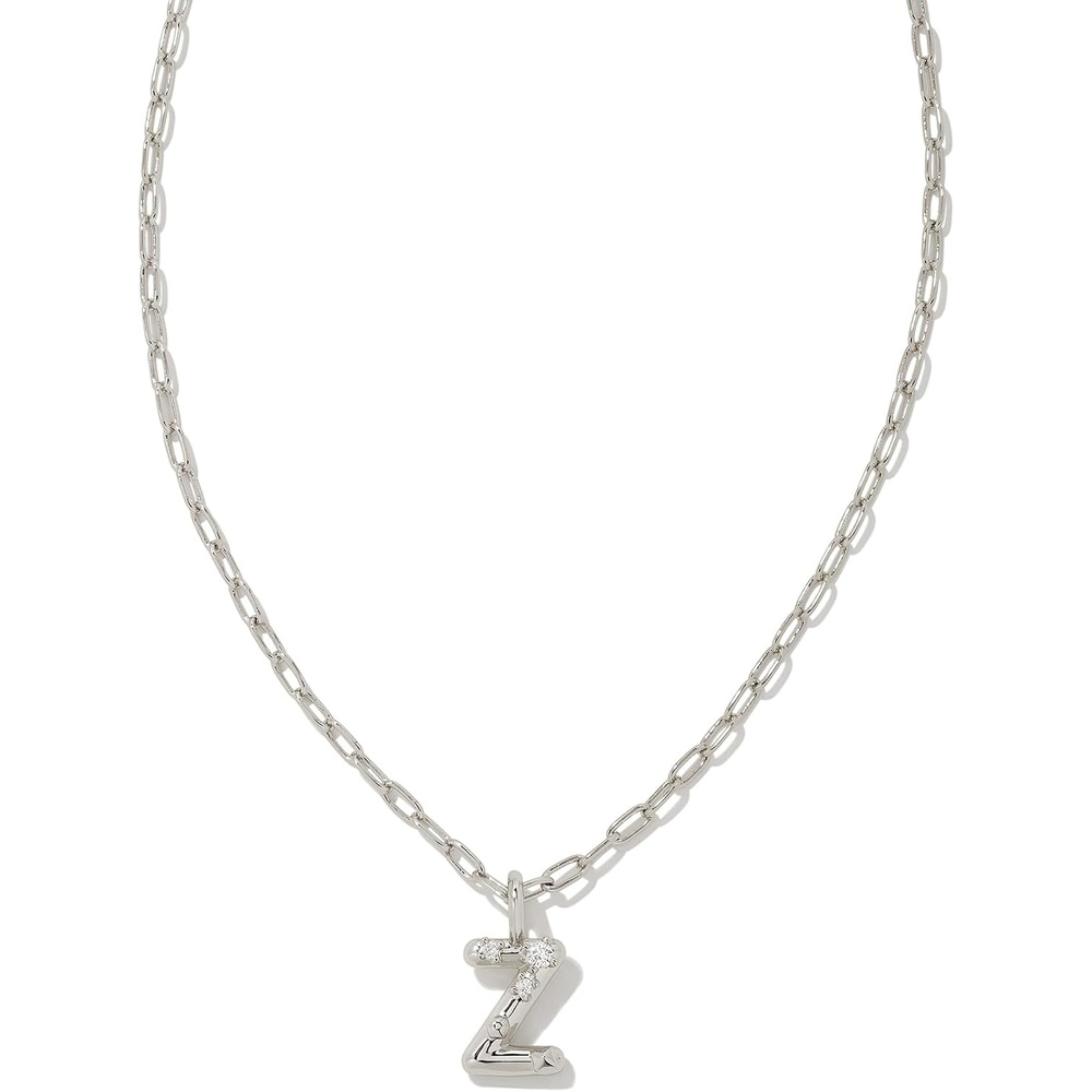 image:imageKendra Scott Crystal Letter Short Pendant Necklace Fashion Jewelry for WomenLetter Z RHODIUMPLATED
