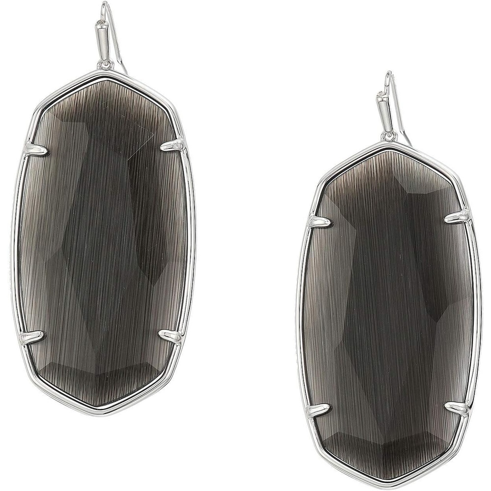 image:imageKendra Scott Danielle Statement Earrings for Women Fashion JewelryRhodium Black Cats Eye