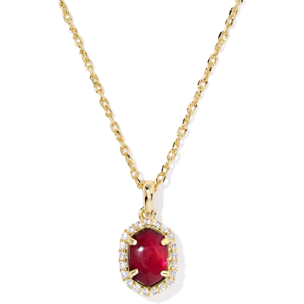 image:imageKendra Scott Daphne Crystal Frame Short Pendant Necklace Fashion Jewelry for WomenGOLD  DARK BURGUNDY ILLUSION