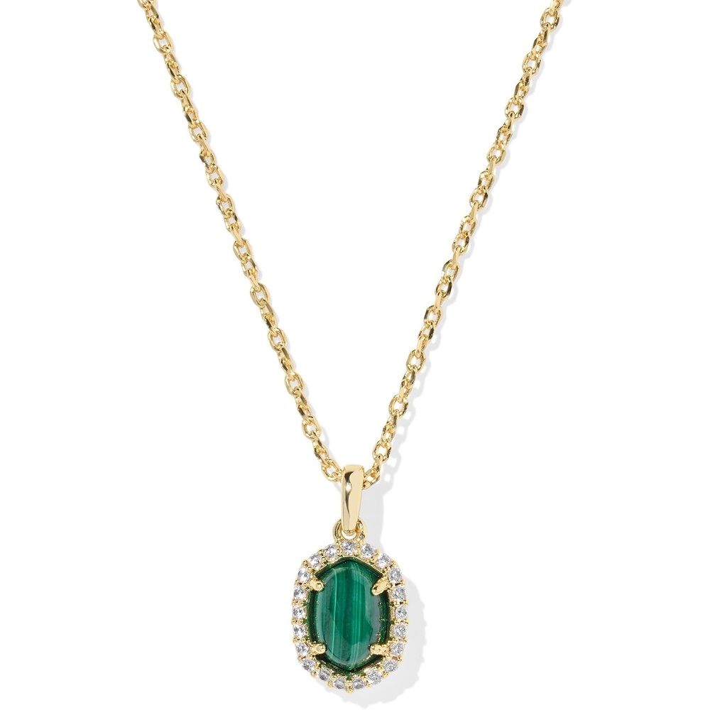 image:imageKendra Scott Daphne Crystal Frame Short Pendant Necklace Fashion Jewelry for WomenGOLD GREEN MALACHITE