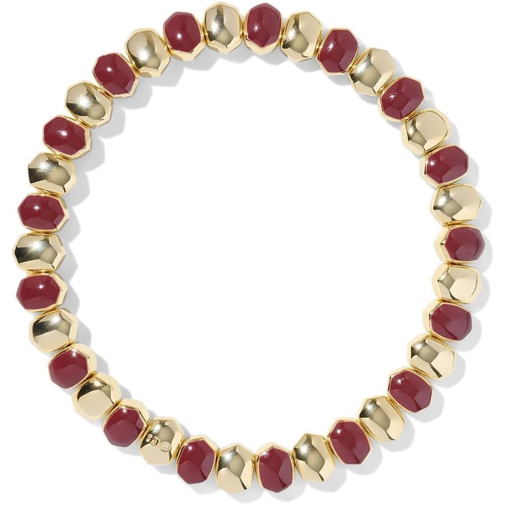 image:imageKendra Scott Daphne Enamel Stretch Bracelet Fashion Jewelry for WomenGold Burgundy Enamel