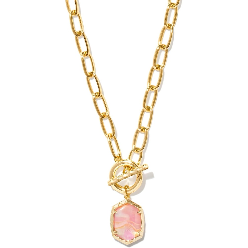image:imageKendra Scott Daphne Link And Chain Necklace Fashion Jewelry for WomenLIGHT PINK IRIDESCENT ABALONE