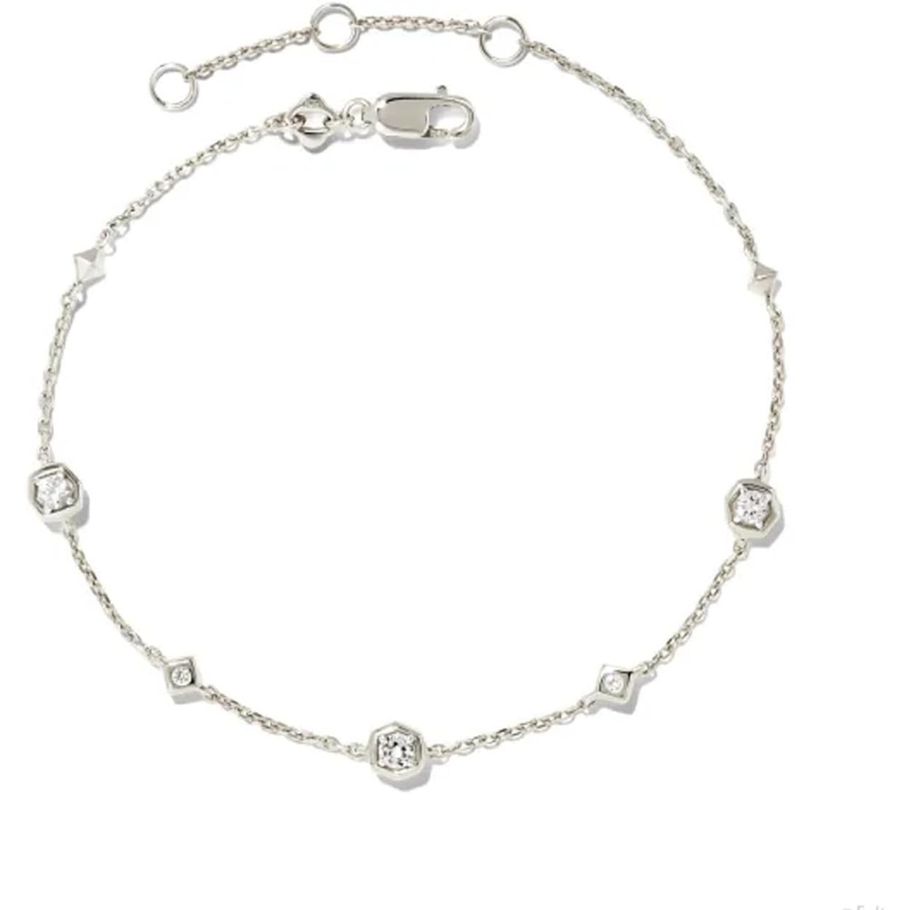 image:imageKendra Scott Davie Trio Delicate Bracelet Sterling Silver DemiFine Jewelry for Women White Sapphire