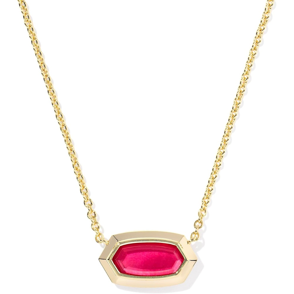 image:imageKendra Scott Elisa Bezel Short Pendant Necklace Fashion Jewelry for WomenGOLD  CARMINE RED ILLUSION