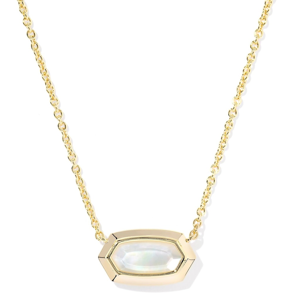 image:imageKendra Scott Elisa Bezel Short Pendant Necklace Fashion Jewelry for WomenGOLD IVORY MOTHER OF PEARL