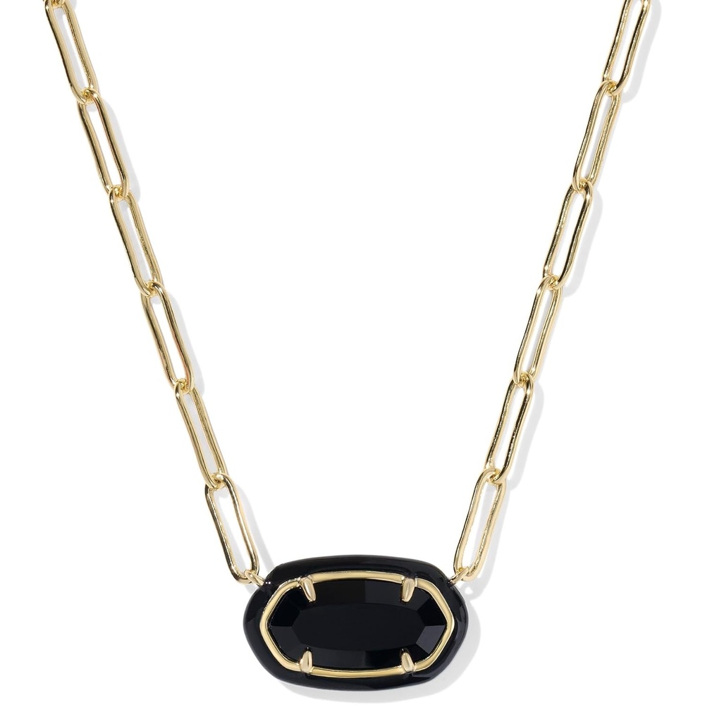 image:imageKendra Scott Elisa Enamel Frame Paperclip Necklace Fashion Jewelry for WomenBLACK AGATE
