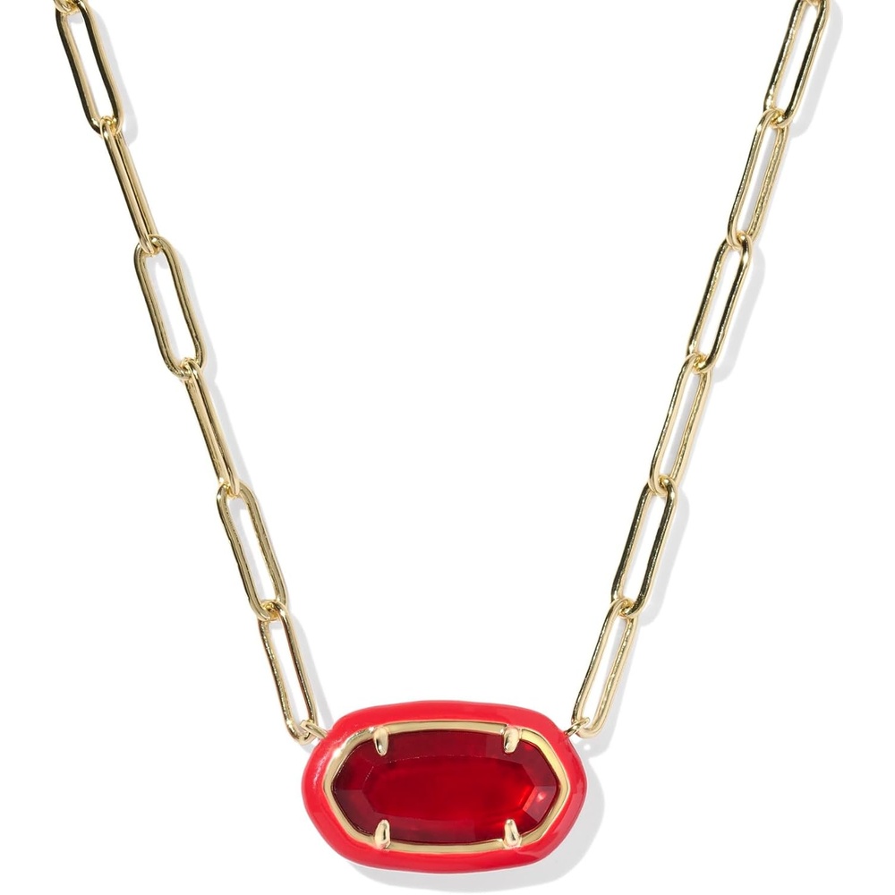 image:imageKendra Scott Elisa Enamel Frame Paperclip Necklace Fashion Jewelry for WomenRED ILLUSION