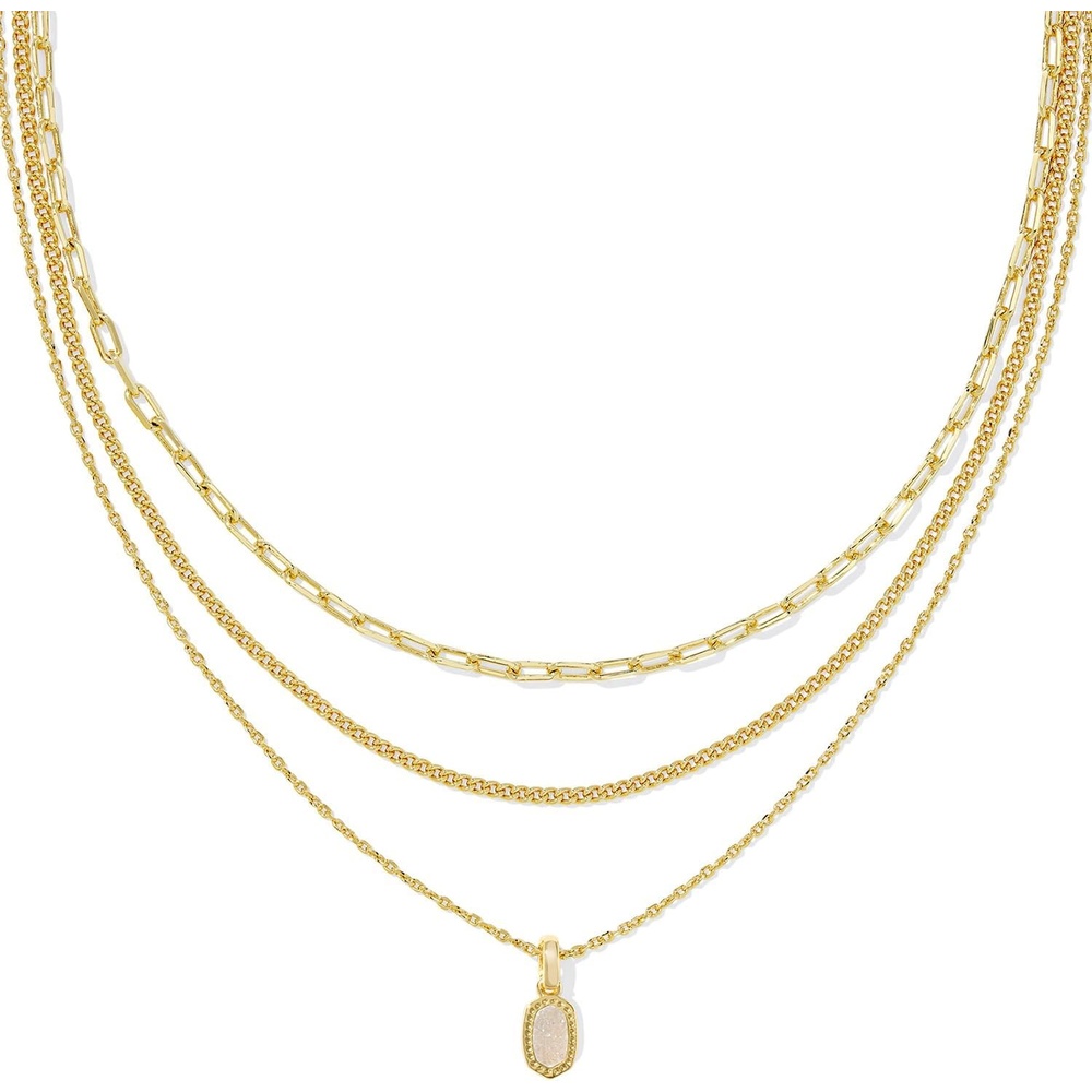 image:imageKendra Scott Elisa Triple Strand Necklace Fashion Jewelry for WomenIRIDESCENT DRUSY