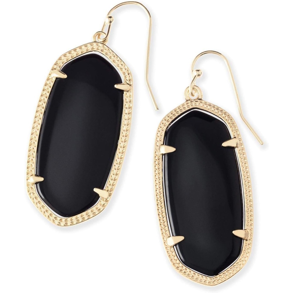image:imageKendra Scott Elle Drop Earrings for WomenGOLD BLACK OPAQUE GLASS