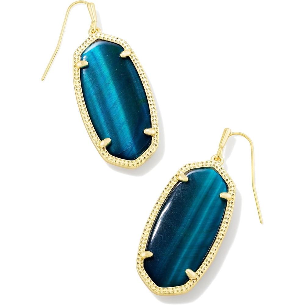 image:imageKendra Scott Elle Drop Earrings for WomenGold Teal Tiger Eye
