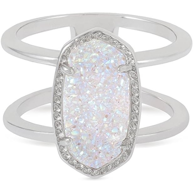 image:imageKendra Scott Elyse Ring for Women Fashion JewelryRHODIUM IRIDESCENT DRUSY