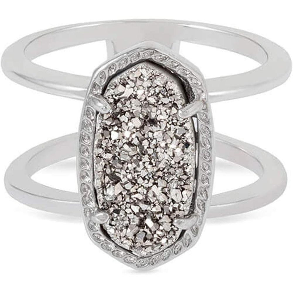 image:imageKendra Scott Elyse Ring for Women Fashion JewelryRHODIUM PLATINUM DRUSY
