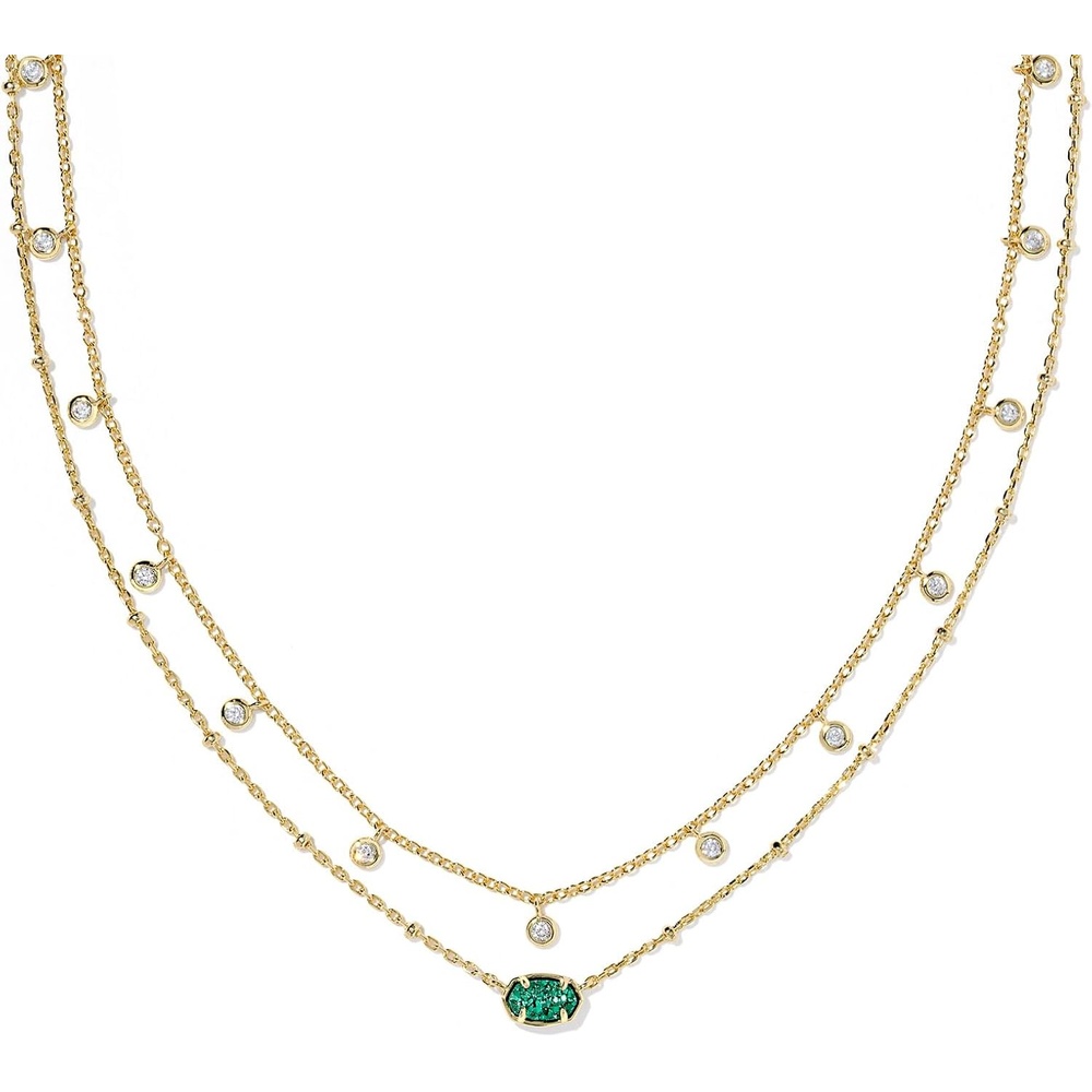 image:imageKendra Scott Emilie Crystal Multi Strand Necklace Fashion Jewelry for WomenGOLD EMERALD DRUSY